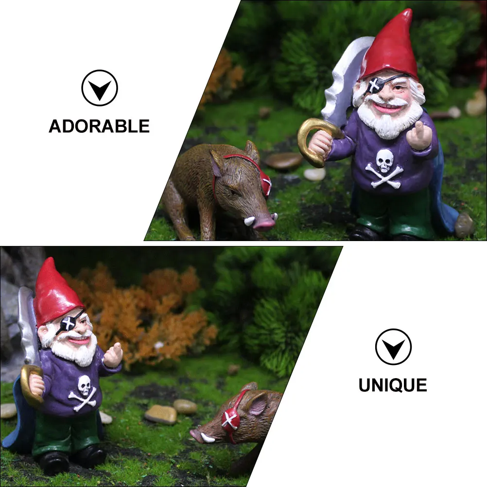 

Mini Gnome Pirate Gnome Statue Gnomes Pigs Garden Decor Halloween Resin Craft Gifts Outdoor Statues Home Decor
