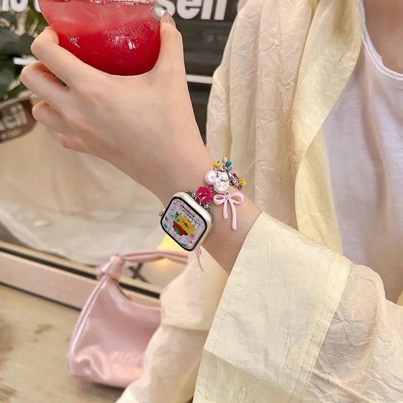 Button dopamine strap compatible with 38/40/41/42/44/45/46/49mm compatible with Apple Watch strap Ultra/Se10/9/8/7/6/5/4/3/2/1 - view 6