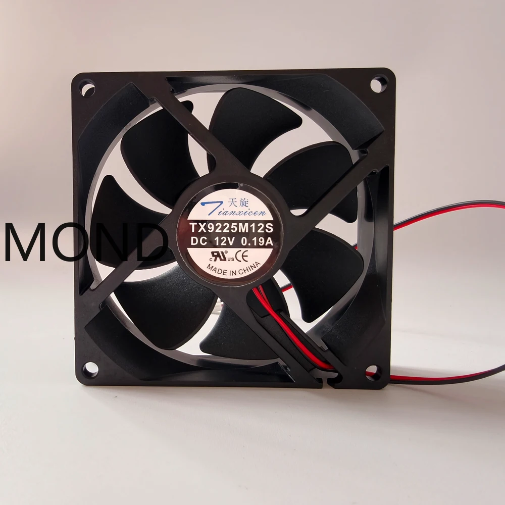 TX9225M12S ทำความเย็น Tianxuan แหล่งจ่ายไฟพัดลมทำความเย็นหม้อน้ำซีพียู9225 12V 0.17A 0.19A 9ซม. 92*92*25มม. 2สาย