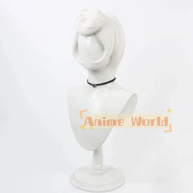 Rosie Cosplay Anime Hotel Rosie Cosplay Wig Short White Heat Resistant Synthetic Hair Halloween