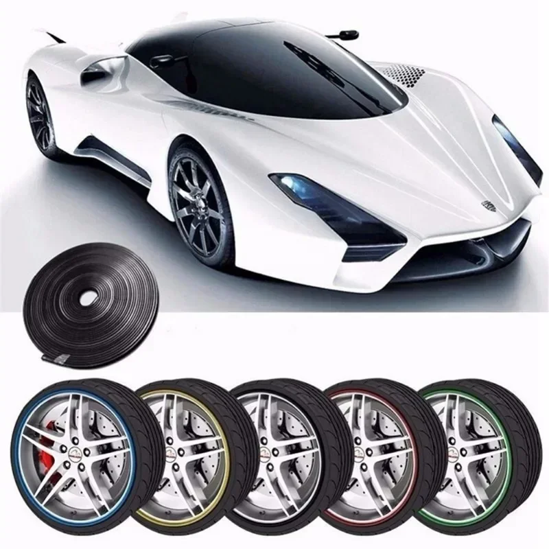 Wheel Hub Decorative Strip 8M Tire Protection Anti-collision Ring Rim Belt Decor Guard Line Protection Strip Car Accessories