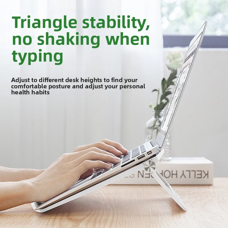 Penyangga laptop desktop, dapat dilipat, portabel, universal untuk tablet dan laptop, cocok untuk kantor dan bermain game.
