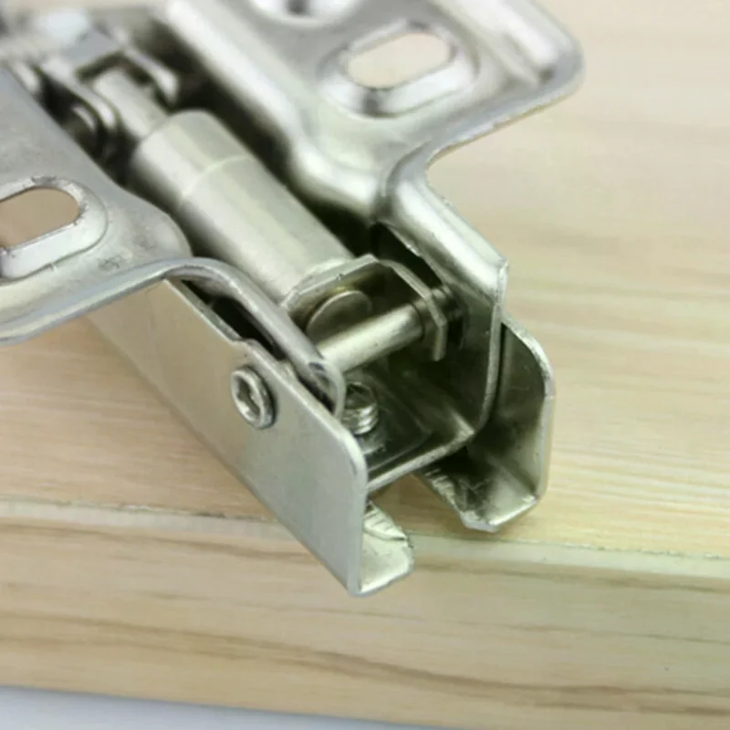 1Pcs Modern Hydraulic Cabinet Hinges Soft Close Damping Brushed Stainless Steel Metal Door Mount For Kitchen Cabinets Wardrobe