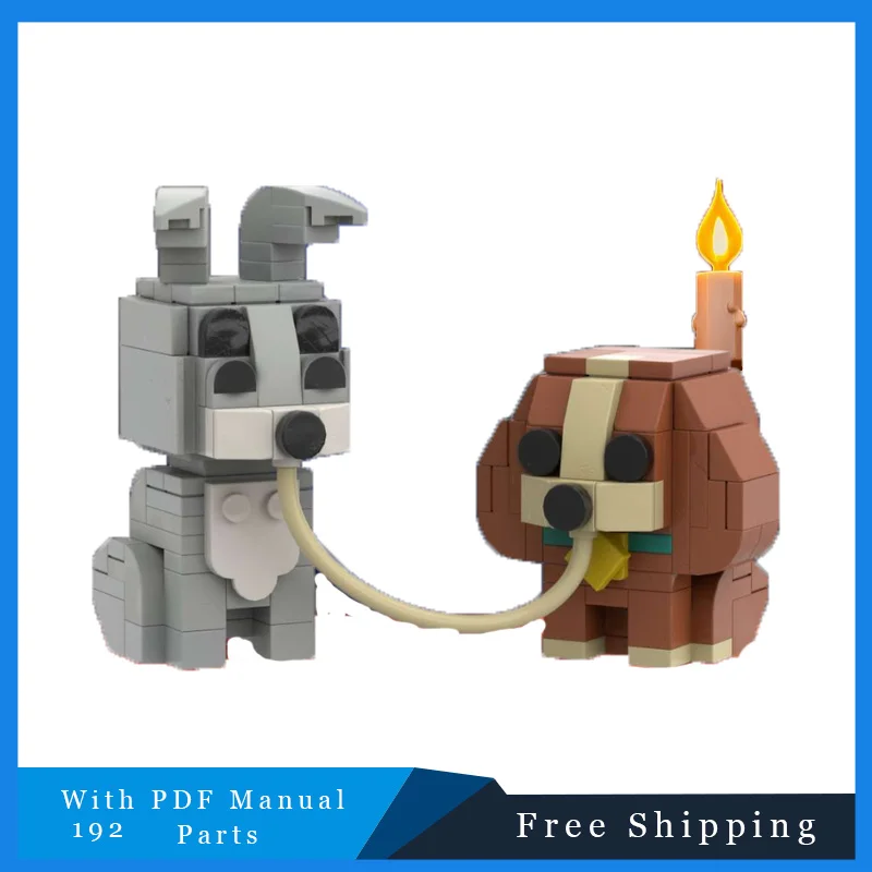 192 pçs moc diferentes cães blocos de construção modelo montagem educacional diy tijolos técnicos brinquedo conjunto para meninos presente festival