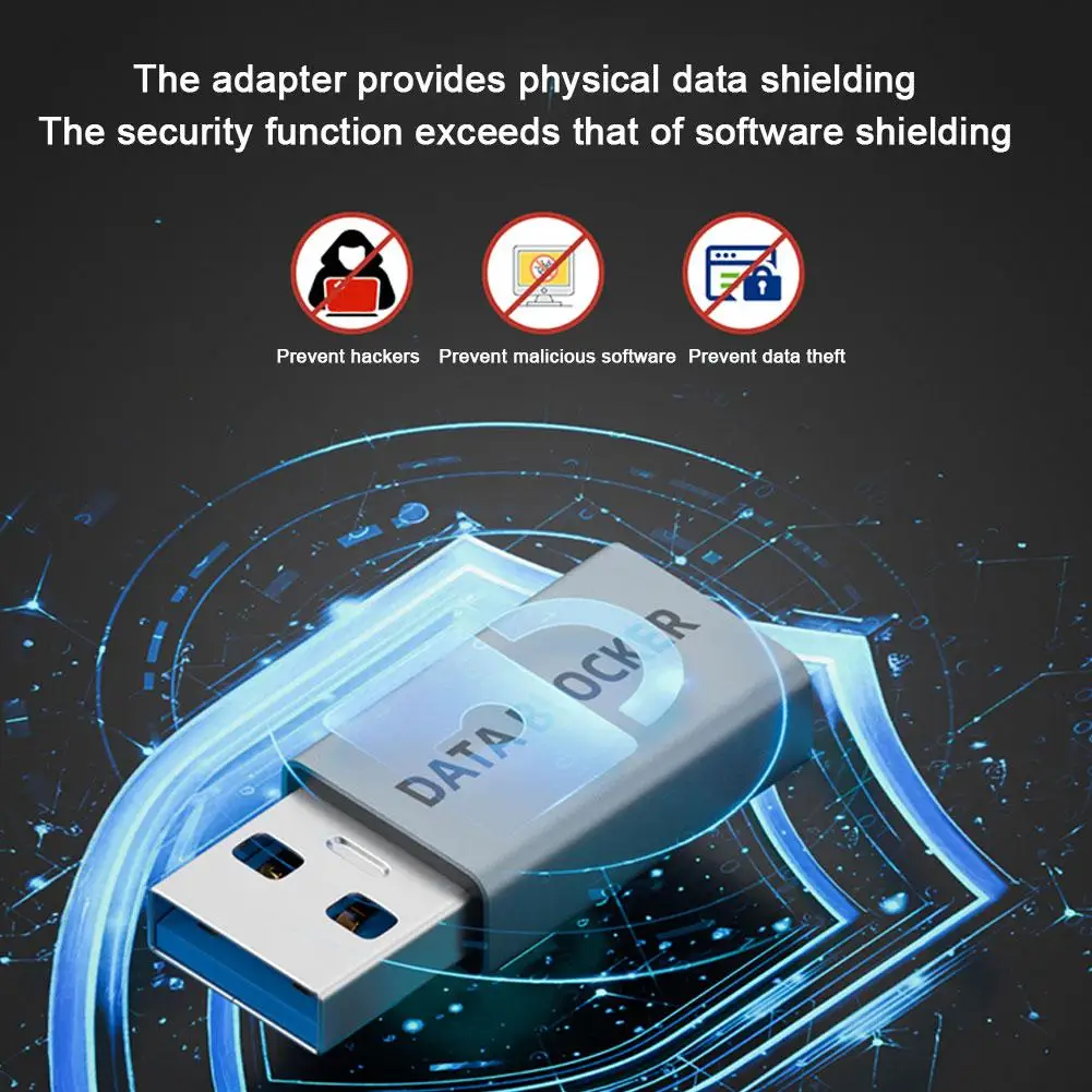 5Pcs USB Data Jammer with Charging Cable Adapter Privacy Protection No Data Transmission ups