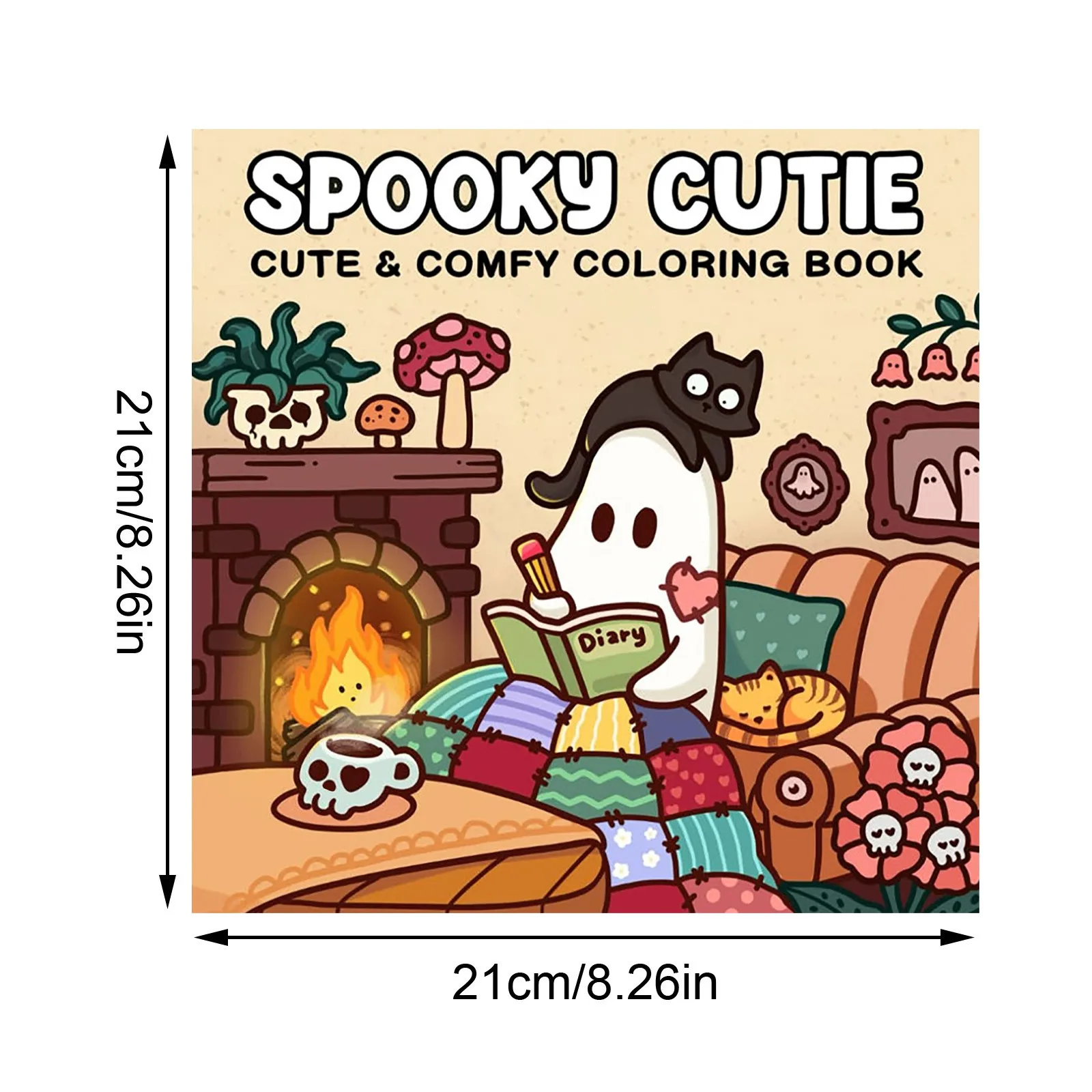 Coloring Book For Adults And Teens Featuring Adorable Creepy Creatures In Cozy Moments For Relaxation