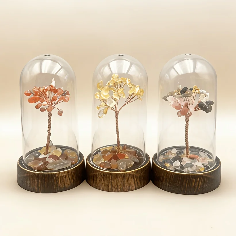 

15 * 8.3cm large acrylic cover, natural crushed stone, wealth tree, rich and colorful colors, home decoration ornaments
