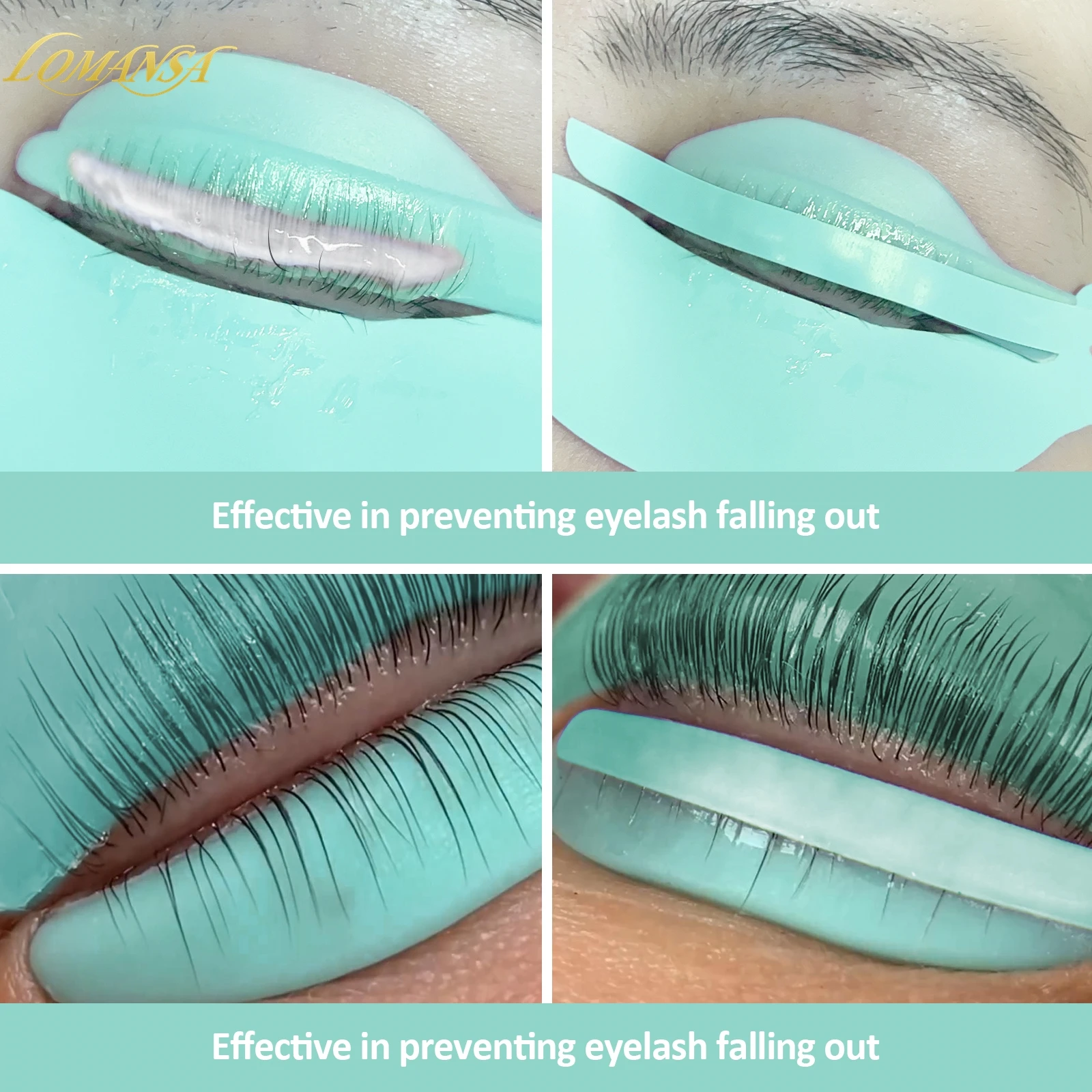 Lomansa 7 Pairs L Curl Silicone Eyelash Perm Pads Sticky Lashes Rod Shield Lifting 3D Eyelash Curler Accessories Makeup Tool