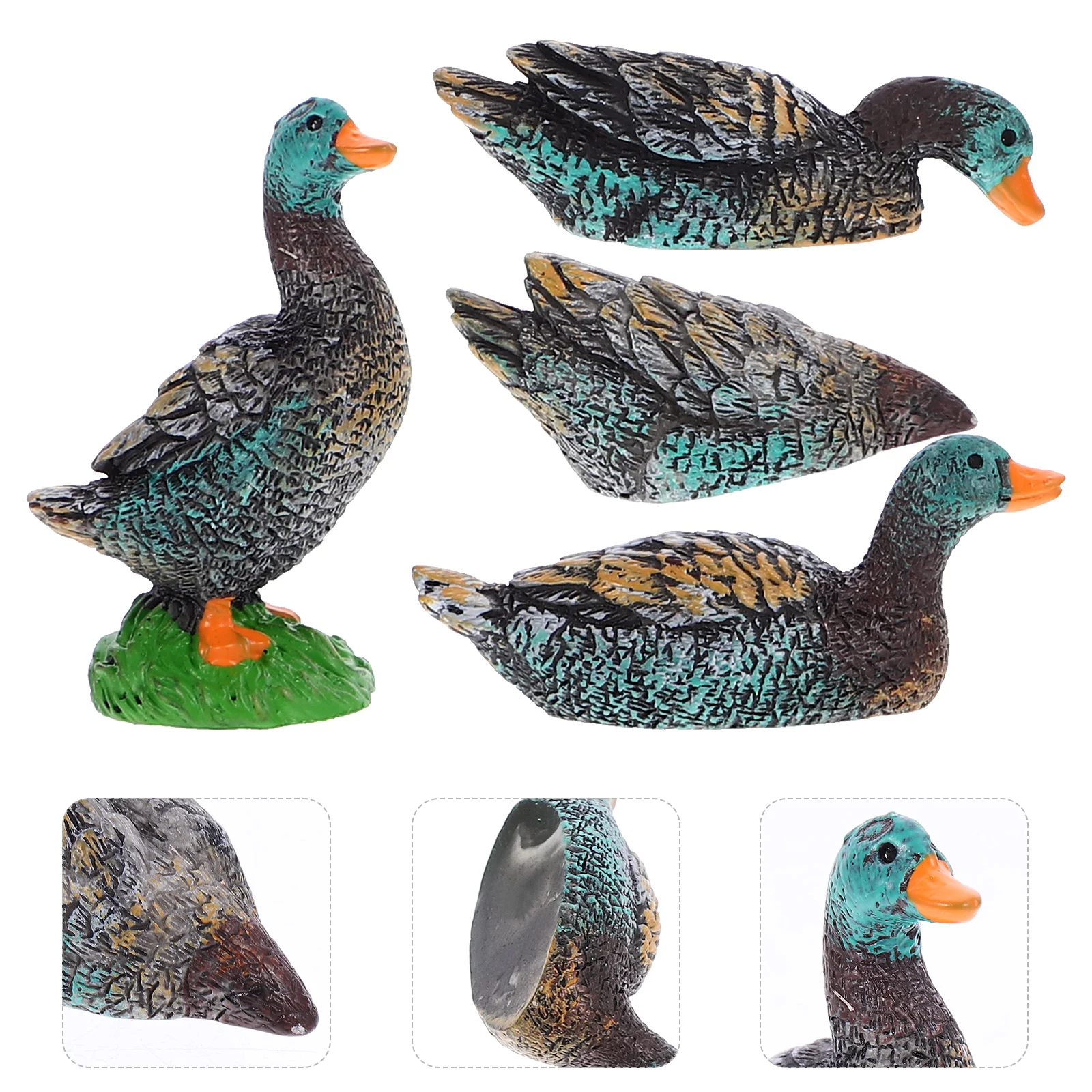 8 Pcs Micro Landscape Mandarin Duck Ducks Figurine Crafts Desktop Resin Wedding Decor Tea Table Gift Adornments Statue Bonsai