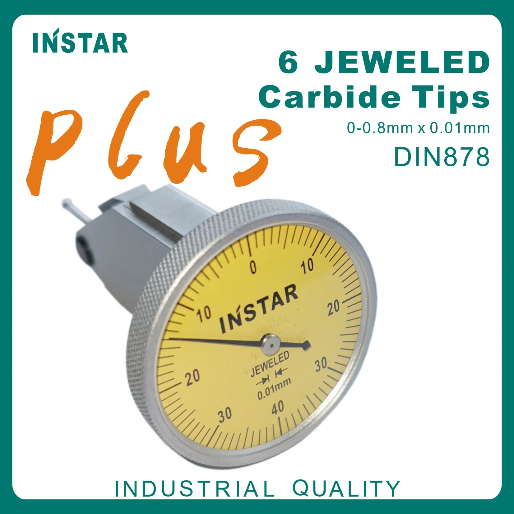 INSTAR Plus Dial Test Indicator 0-0.8mm Micron Dial Gage Horizontal, Vertical 0-0.2mmx0.002mm Industrial Quality 0-10mm x 0.01mm