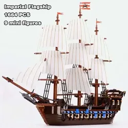 1709 PCS Imperial Flagship Building Blocks Pirates Boat Model compatibile con i regali di natale per i bambini Toys10210 22001