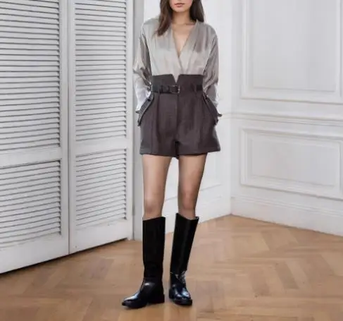 

Women Shorts Temperament Commuting Fashion Autumn & Winter Woolen Wide Leg Short Pants Women's New Style Slimming Casual Shorts