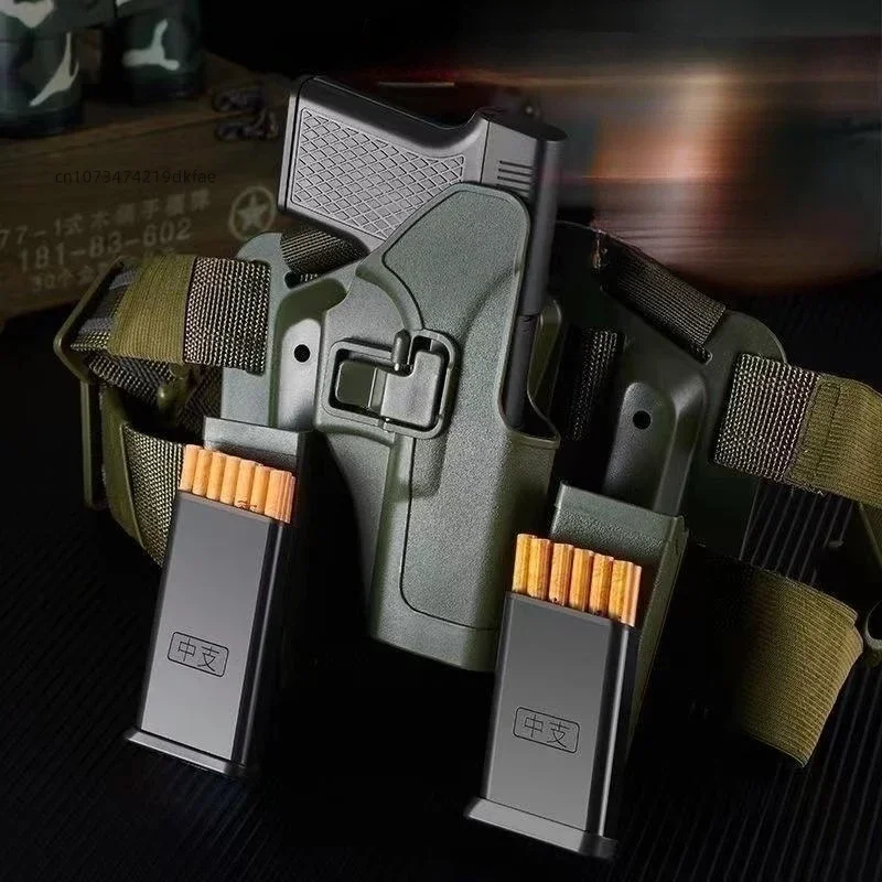 جديد كليب بندقية نوع ولاعة غاز البوتان ثلاثة سعة حامل السجائر يندبروف جت الأزرق لهب ولاعات الرجال هدية (لا غاز)