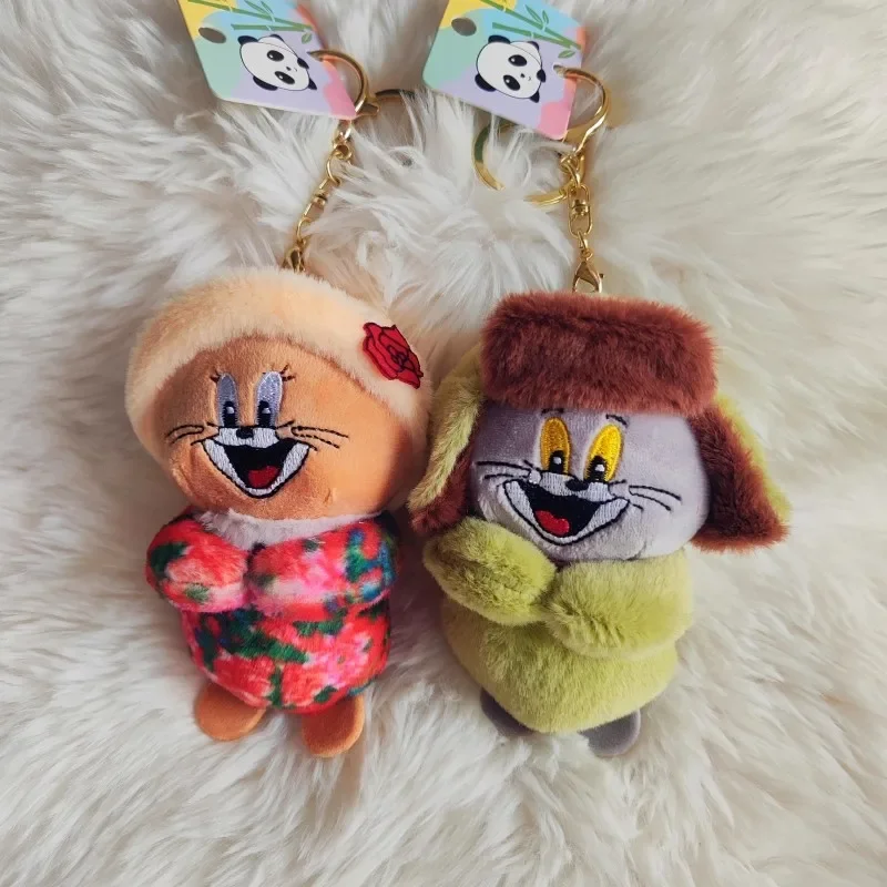 Military Coat Series Animation Derivatives Creative Cartoon Little Cat Kawaii Mouse Plush Toys Pendant Festival Gift for Friend