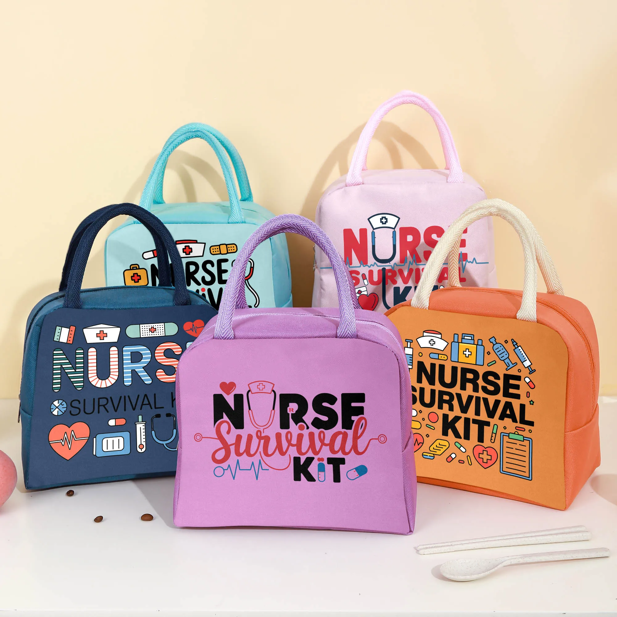 Nurse Image Theme Insulated Lunch Bag - Suitable for Students Going Back To School and Adults Going To Work and Daily Use