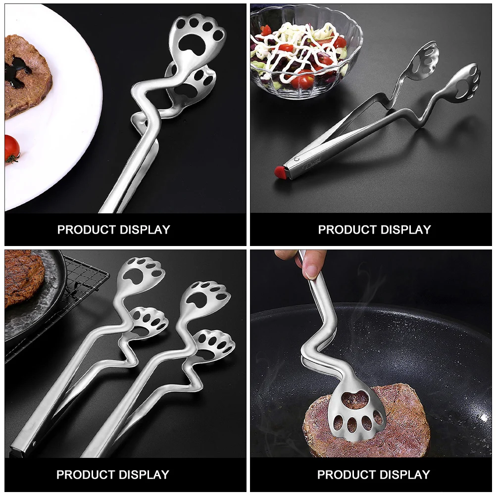 

Stainless Steel Food Tongs Heat Resistant Rust Proof Lightweight Barbecue Clamp for Home Party Restaurant Cooking Grill Tool