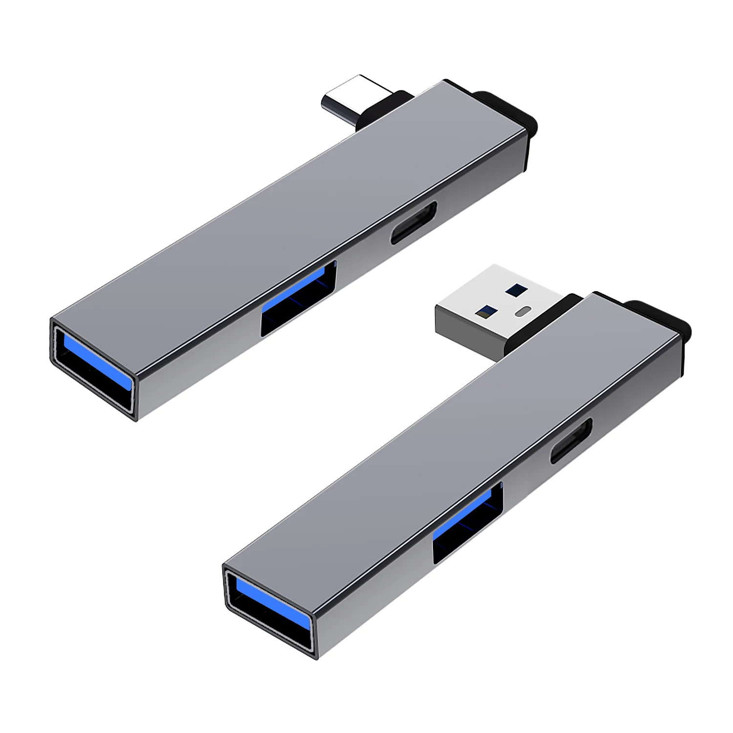 3-in-1 USB 3.0 Hub Dock with Hanging Loop, USB C to Type-C Expander for Laptops and Phones, Wireless Adapter for Expansion, USB