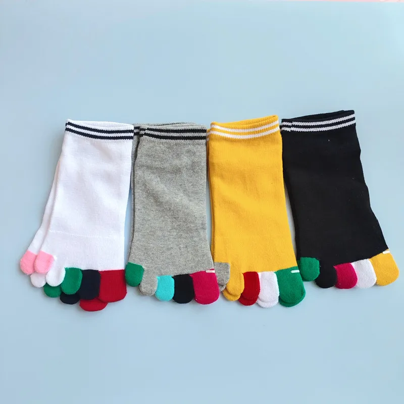 

4 Pairs Ankle Socks Set Women Cotton Novely Toe Sock Pack For Female