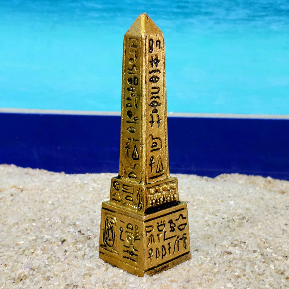 Egyptian Obelisk Psychological Sandbox Memorial Ornaments Tower Statue Figurine Resin Decor for Home Office Decoration