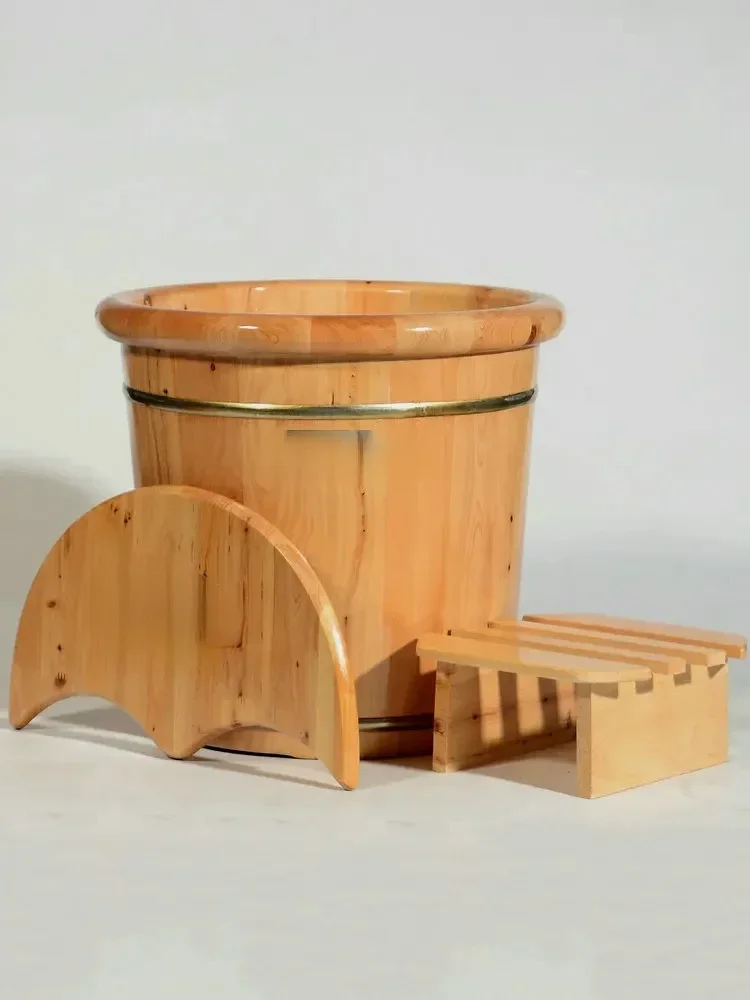 Tibetan Imperial Hall Cedar wood foot bath Foot soaking wooden bucket Household wooden high-depth bucket f