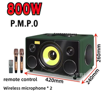 800W High Power Bass Subwoofer BoomBox with Wireless MIC Audience Portable Bluetooth Speaker Outdoor Karaoke Sound System