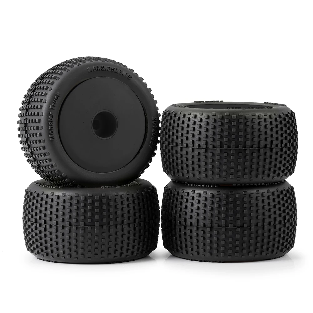 YEAHRUN 4 unids/set llantas de ruedas de plástico con neumáticos de goma para LOSI mini-t 1/18 RC Buggy Truck modelo piezas de mejora