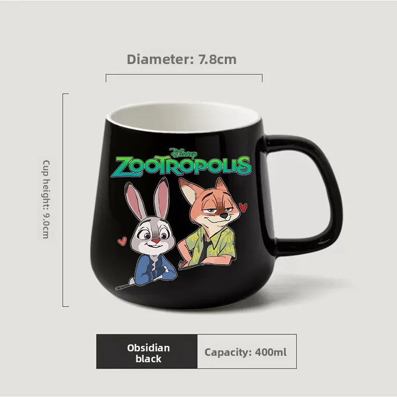 400 مللي ديزني Zootopia أكواب السيراميك أكواب القهوة زوجين كوب الشاي بالحليب الحديثة أسلوب بسيط دقيق الشوفان الإفطار القدح درينكوير المطبخ #2