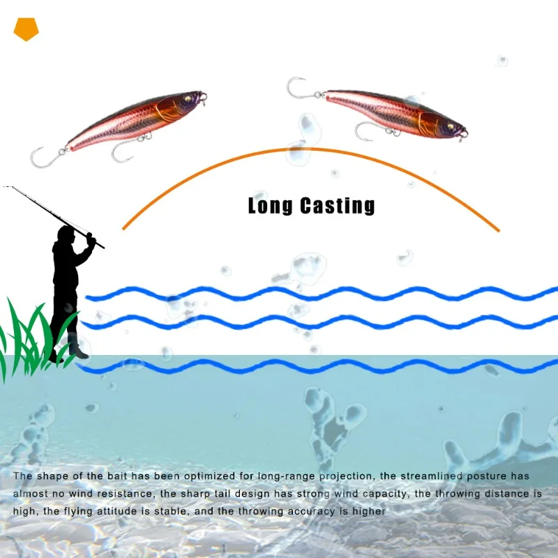 EASYFISH11cm/52g الاصطناعي ABS البلاستيك غرق قلم رصاص غرق إغراء ل باس الكارب هوك واحد مع القصدير مشرق نابض بالحياة عيون السمكة #6