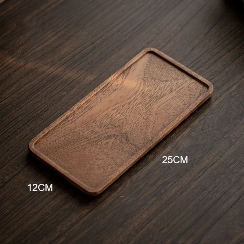 Wooden Serving Board Natural Cut Wooden Serving Trays Coffee Tea Trays New Tableware Wooden Tray Whole Piece Walnut No Splicing - Image 2