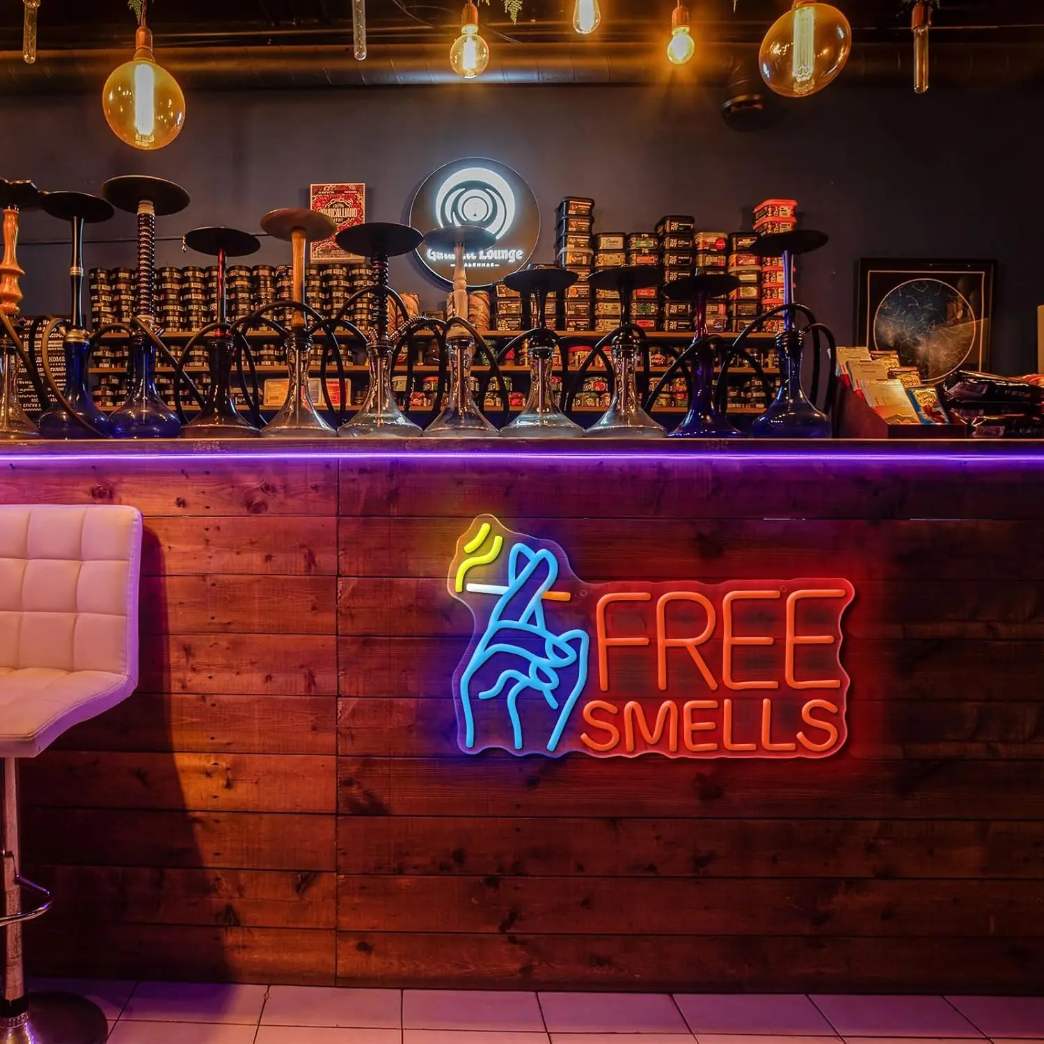 Free Smells LED Neon Sign USB Dimmable Neon Light Sign for Gameroom Bedroom Bar Livingroom Birthday Party Gift Wall Decor