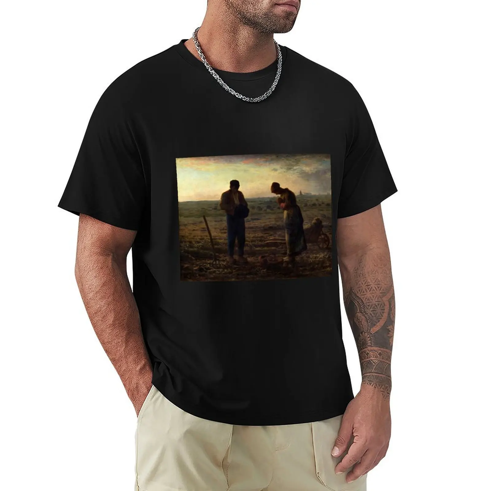 Camiseta The Angelus de Jean-Francois Millet, camiseta informal holgada de manga corta