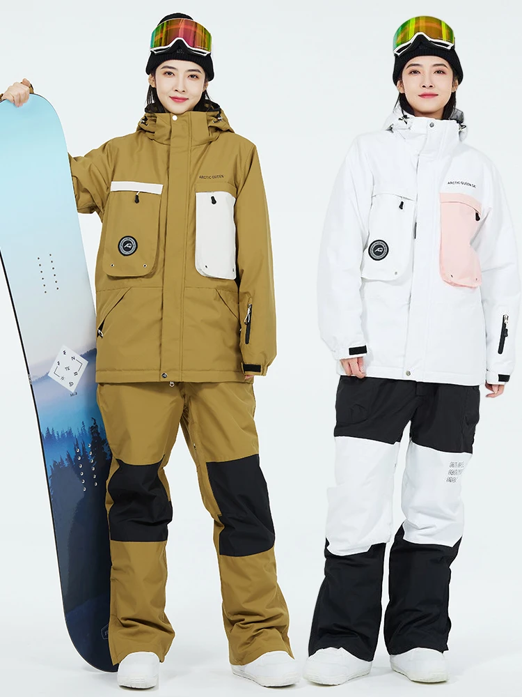 Tuta da sci da donna sport all\'aria aperta invernale tuta impermeabile e calda giacca da sci e pantaloni da sci per lo sci e lo snowboard