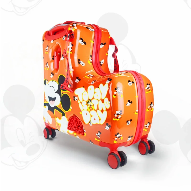 Disney Children's Travel Suitcase Cartoon Kid's Luggage Sat and Ridden Luggage for Children PC Zipper Travel Suitcase on Wheels