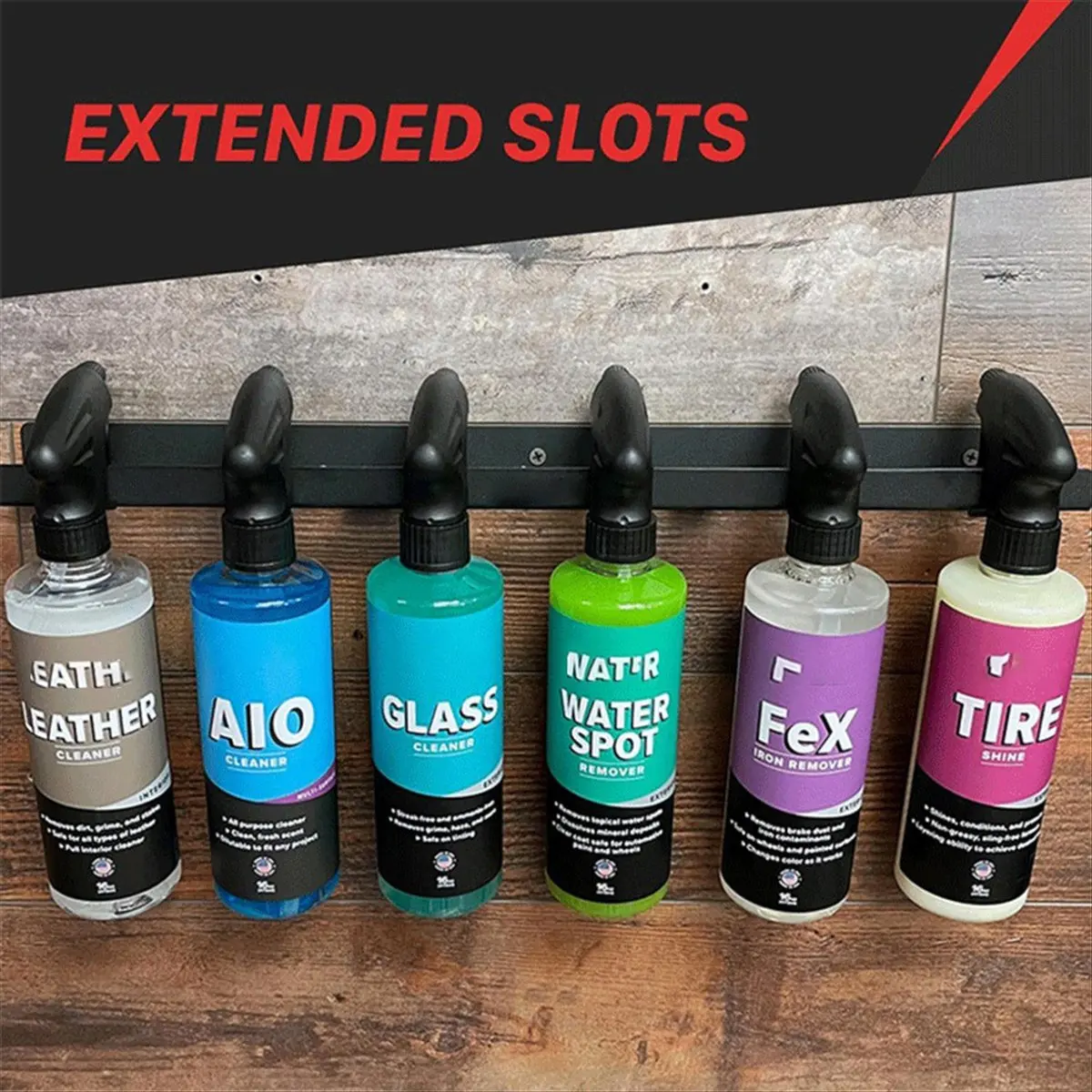 【Limited Offer】Metal Trigger Bottle Rack Wall Mounted Garage SprayBottle Storage Rack Suitable for Car Detailing Supplies Storag