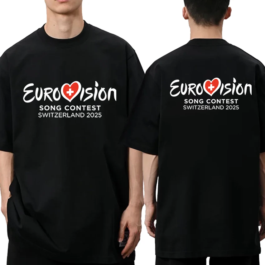 

New in Eurovision 2025 T-shirt Eurovision Song printed T shirt Men Women Fashion Y2k short sleeve T-shirts Unisex Cotton Tops