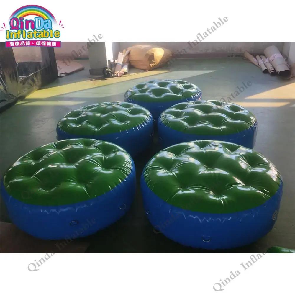 

Air Pool Bouncer Toys 1M Diameter Inflatable Floating Jumping Island ,10 Pieces Inflatable Round Water Mat With Air Pump