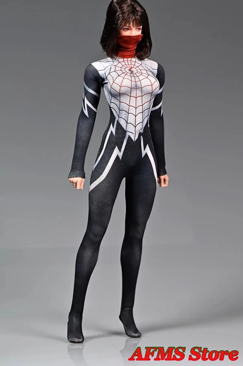 Monos de soldado para mujer, medias de héroe de araña de combate para chicas de Anime, pantalones elásticos con estampado 3D, mono apto para figura de acción de 12 ", 1/6