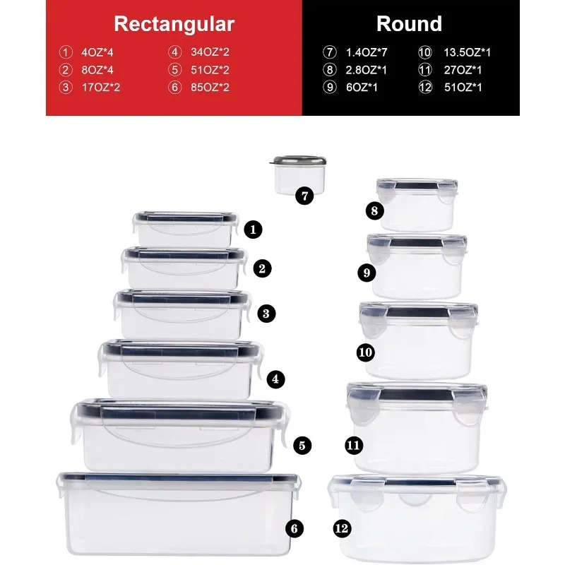 56 Pcs Large Food Storage Containers Set with Lids, Airtight Plastic Containers for Pantry & Kitchen Organization, BPA-Free