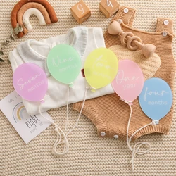 13Pcs Baby Milestone Monthly Memorial 0-12Monthly Newborn Grow Memorial Acrylic Balloon Shape Card Photography Accessories Gifts