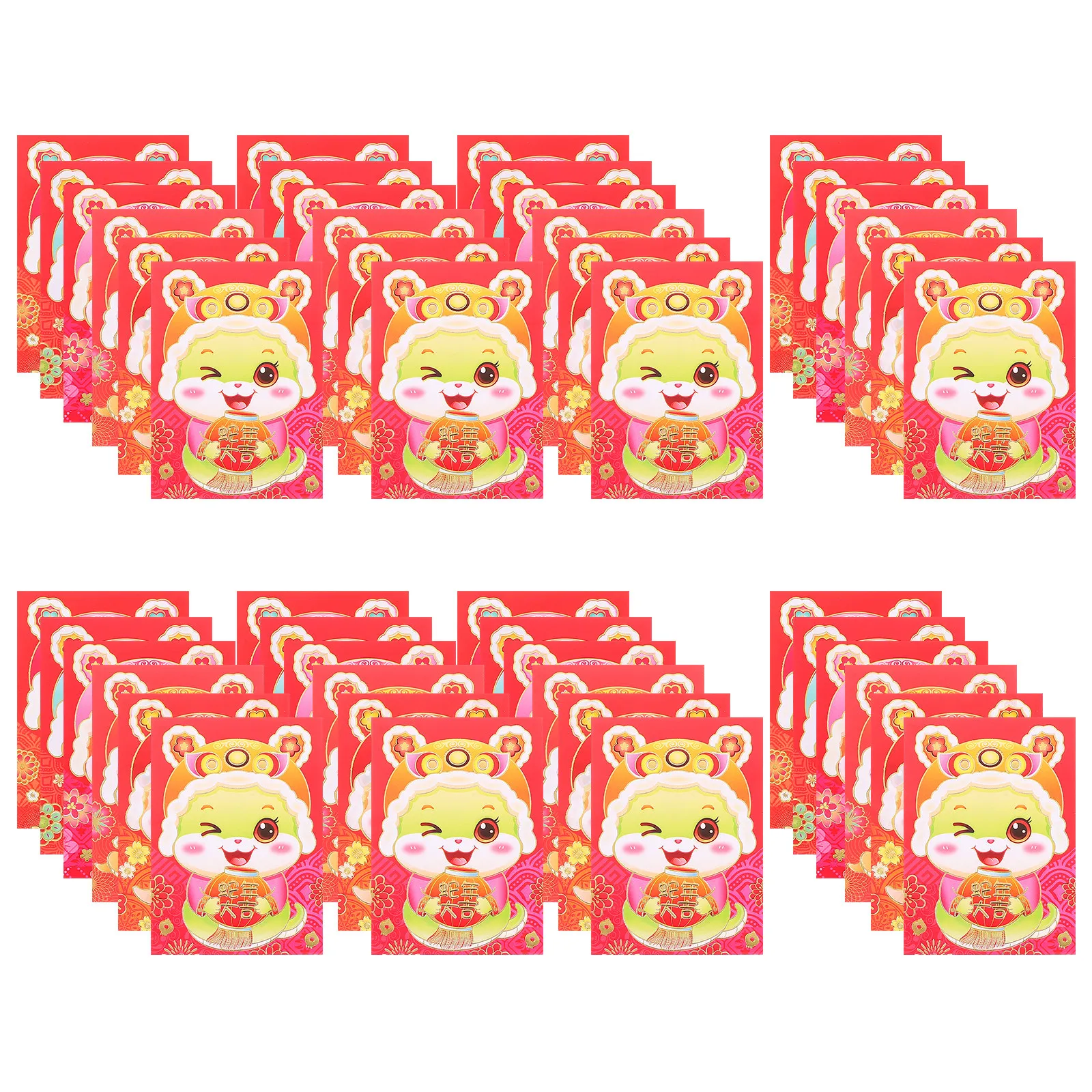 

60 шт. красных конвертов для Китайского Нового года 2025 года (Год Змеи), традиционные счастливые пакеты Лай Си для Лунного фестиваля, свадеб и вечеринок