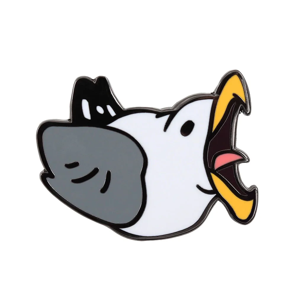 Super Auto Pets Funny Wide Mouthed Seagull Enamel Pin Strategy Card Game Character Brooch Cartoon Bird Badge Player Accessory