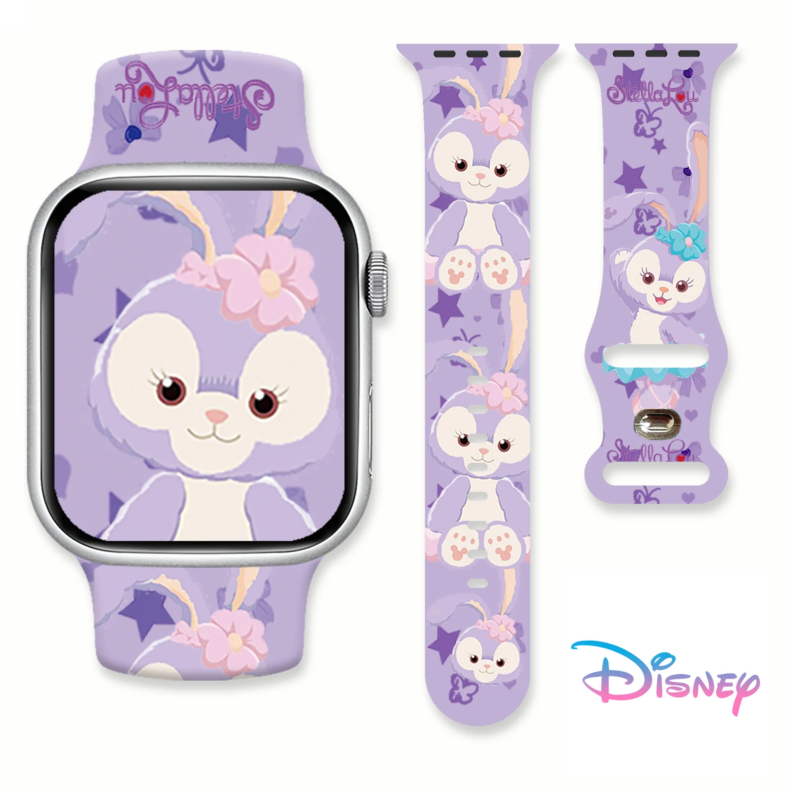 

Duffy Bear Series Printed Strap for Apple Watch 46mm 44mm 42mm 41mm Silicone Band Replaceable Watchband for iWatch 11 10 9 8 SE