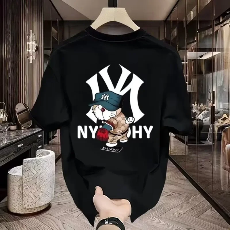 

2025 Summer Fashion New Printed Men's and Women's Short Sleeved T-shirt Fashion High End Printed Loose T-shirt