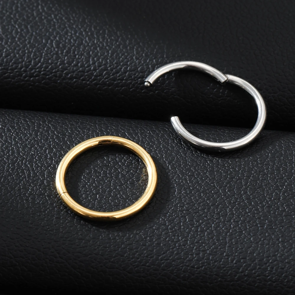5/50 Stück ASTM F136 Titan-Nasenring mit Scharnier, 20G 18G 16G, Septum-Ohrring, Körperschmuck, Ohrenpiercing, Tragus, Knorpel, Helix – Detail 5