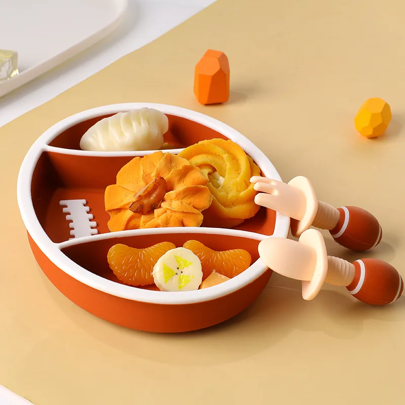 Rugby Silicon Glipper Card Food Grade Children\'S Fedback Suffering Code Date Resistant High Temperature Supplementary Food Dish