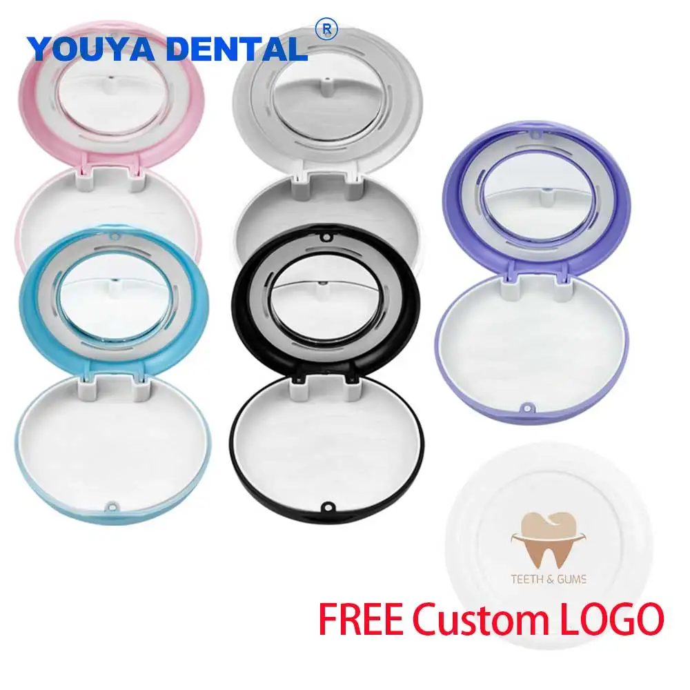 Custom LOGO Denture False Bath Box Case Orthodontic case Retainer Box Teeth Container Protective Oral Hygiene Organizer