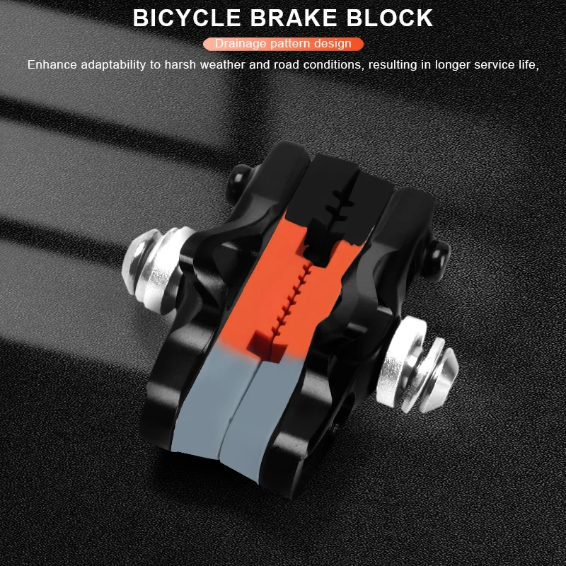 Road Bike Brake Pads For Rim C Brake CNC Aluminum Alloy Replaceable Rubber Pads Silence Bicycle Brake Holder Shoes Rubber Block