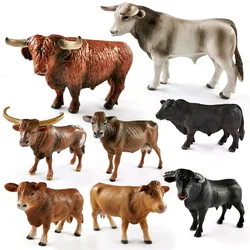 New Simulation Farm Cow Cattle Ox Bull Figurine Animal Model DIY Home Decor Miniature Fairy Garden Decoration Accessories Modern