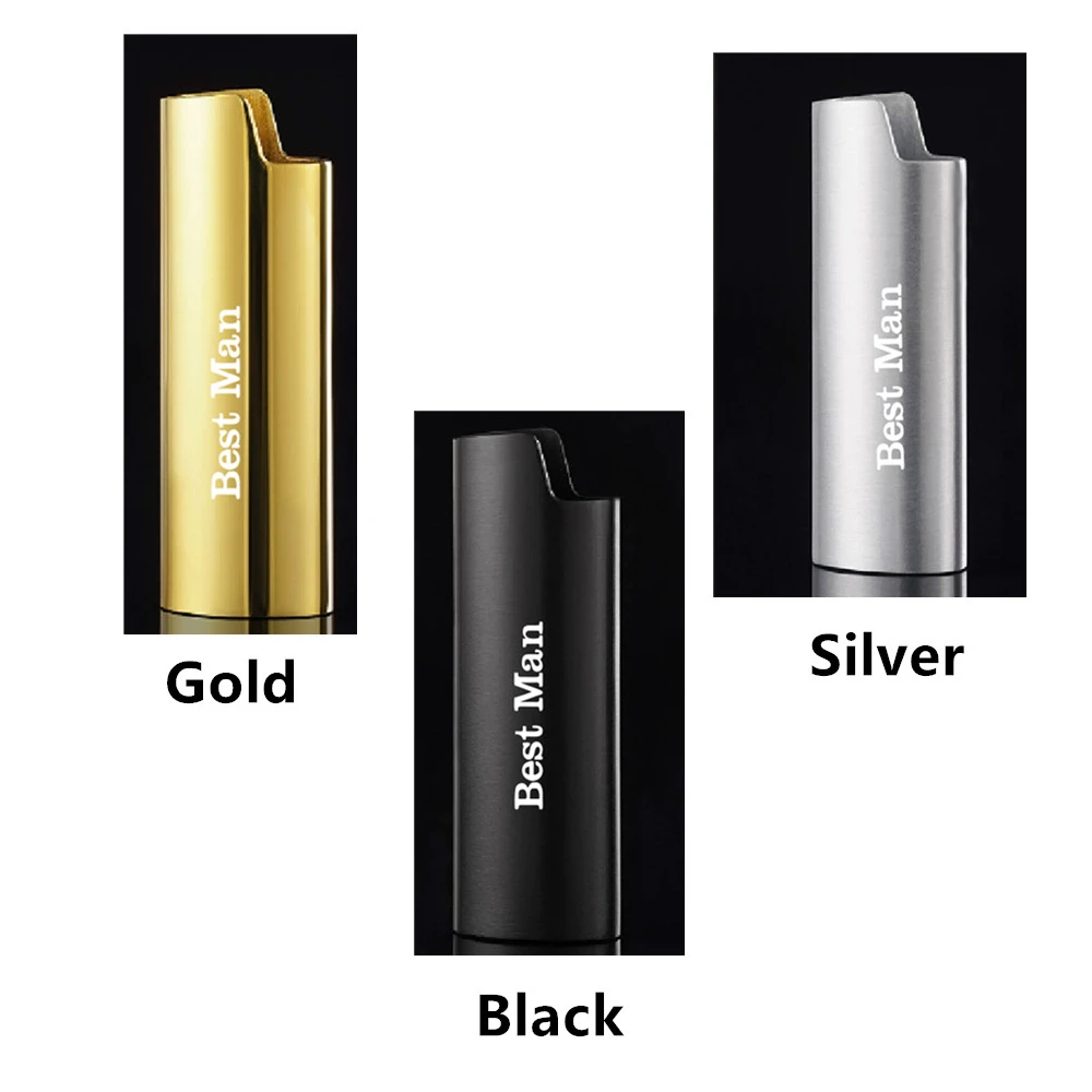 Estojo Personalizado para Isqueiro, Acessórios de Joalheria, Aço Inoxidável Banhado a Ouro, Etiqueta Personalizada com Logotipo da Empresa, Presente Personalizado
