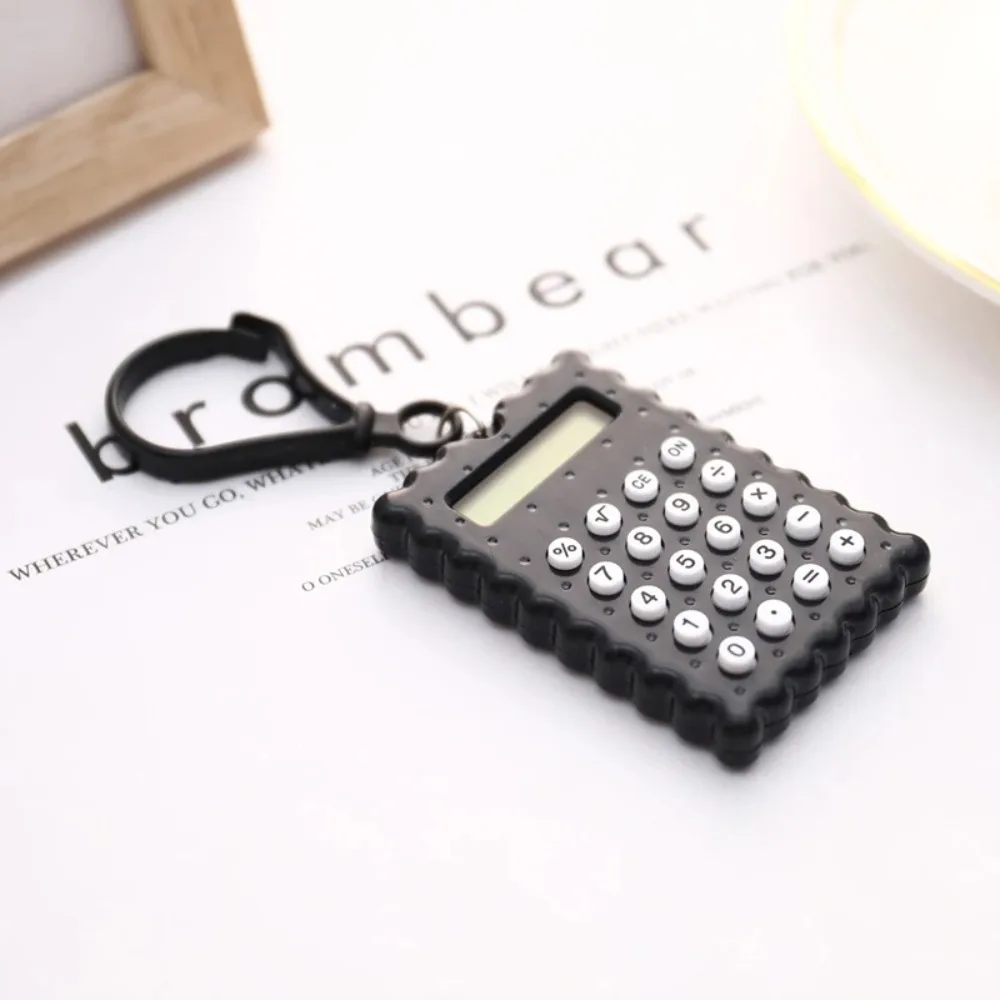 1pc Student Mini Electronic Calculator Arithmetic Calculator Biscuit Shape School Office Mini Calculator Exam Dedicated